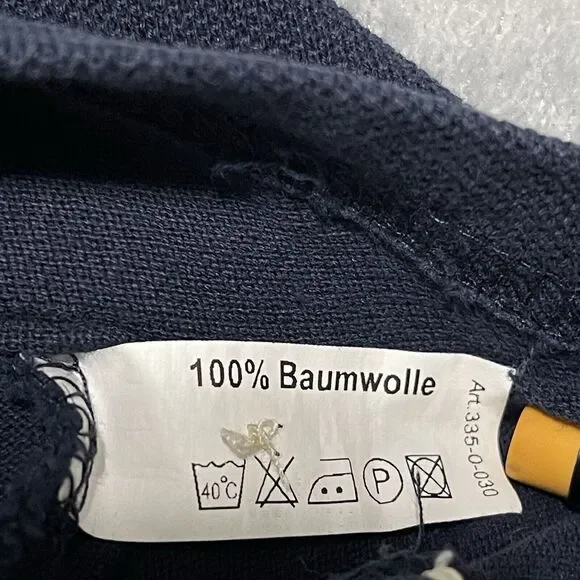 Rugby Polo Shirt Navy Blue Large Paul Kehl Contrast Color Collar US Size Medium - Picture 4 of 7